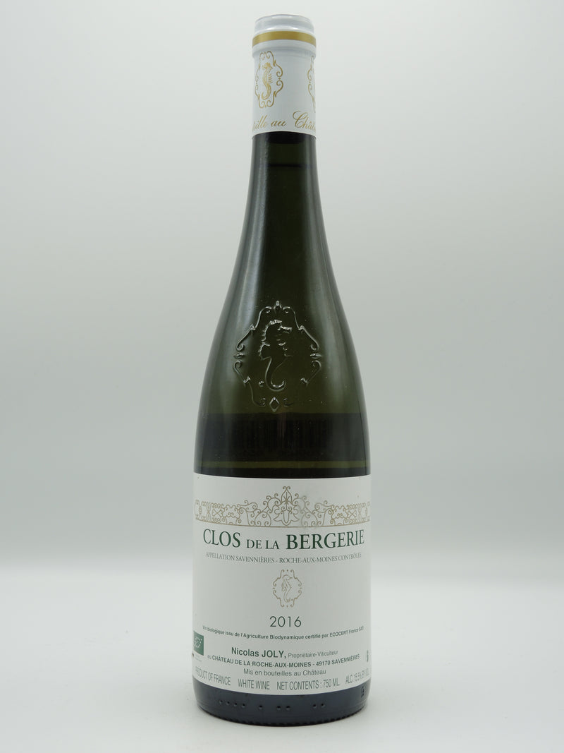 Vin Blanc Bio AOC Savennières Roche Aux Moines 2016, Cuvée Clos de la Bergerie, Vignobles de la Coulée de Serrant