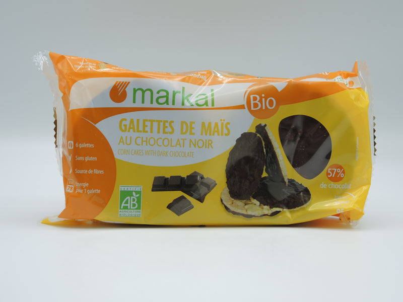 GALETTES DE MAÏS AU CHOCOLAT NOIR (57%), 95g, Markal