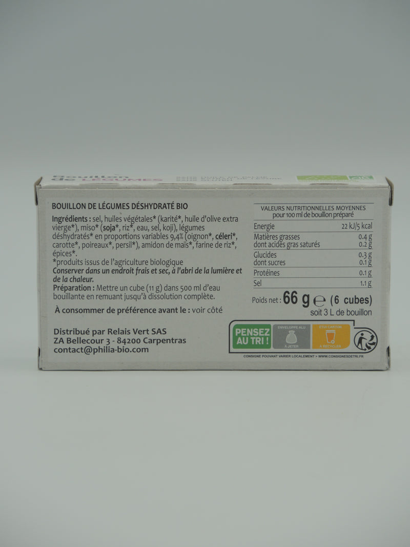 Bouillon de légumes, 6 cubes, Philia