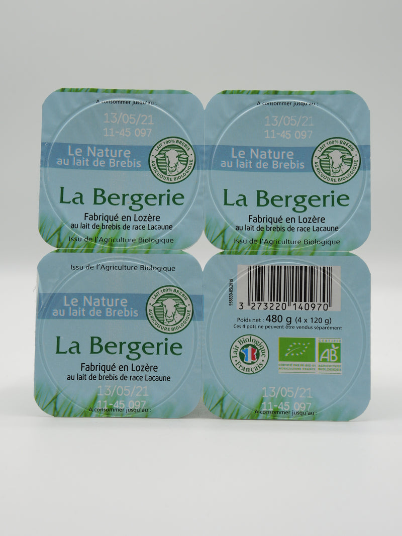 Yaourt nature au lait de brebis, 4x120g, la Bergerie