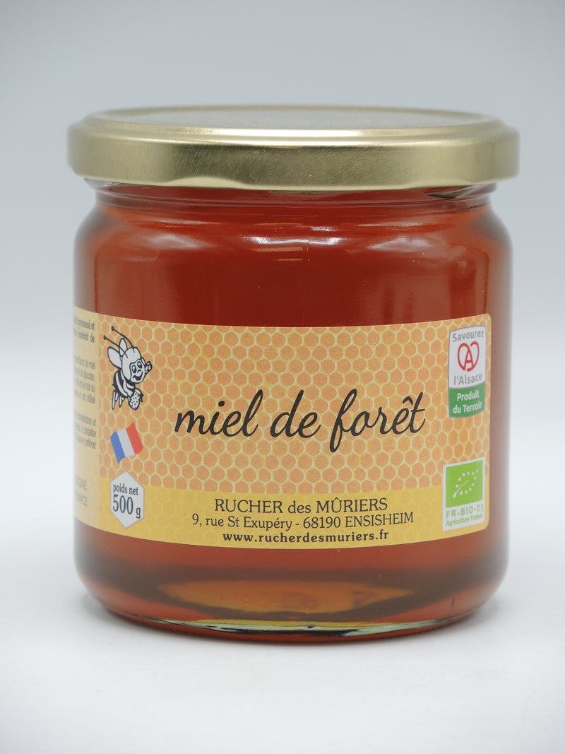 Miel de Forêt, 500g, le Rucher des mûriers, Origine Alsace