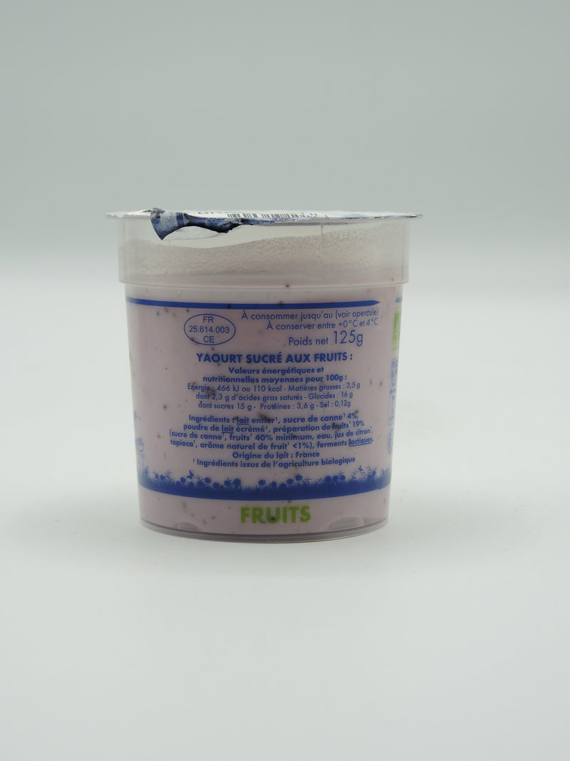yaourt brassé myrtille, 125g, Lehmann