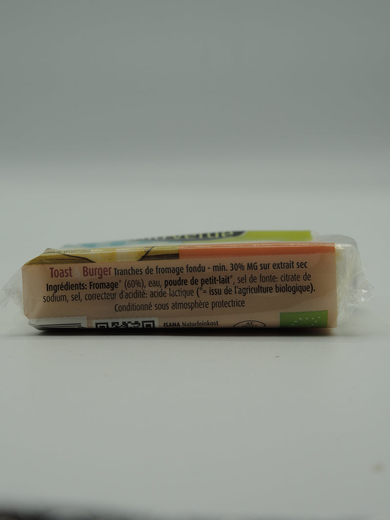Tranches de fromage pour burger & toast, x8, Bioverde