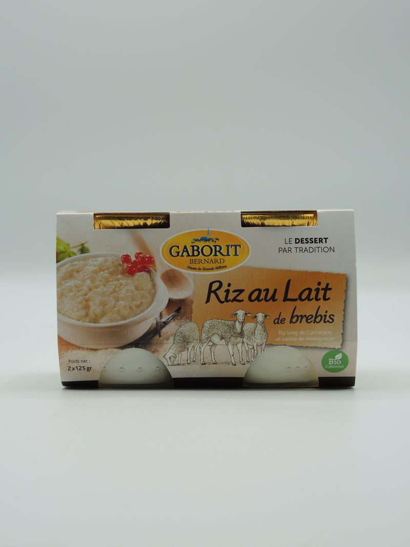 Riz au lait de brebis, 2x125g, Gaborit