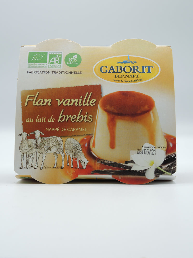 Flan vanille au lait de brebis nappé de caramel, 4x100g, Gaborit