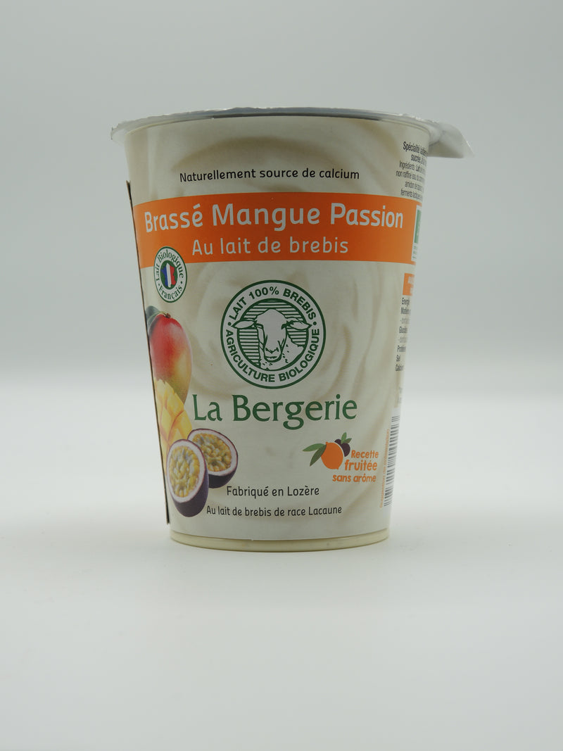 Brassé mangue-passion au lait de brebis, 400g, La Bergerie