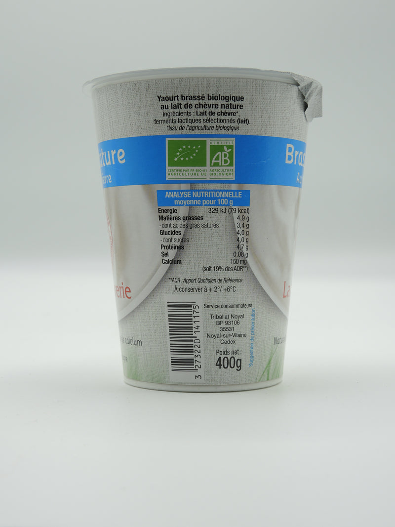 Brassé nature au lait de chèvre, 400g, La Chèvrerie