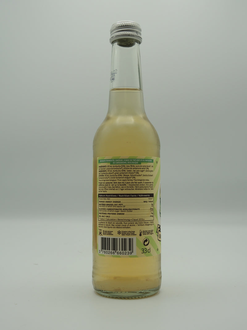 Kombucha Bio Green cardamom, 33cl, R-Kombucha origine Alsace