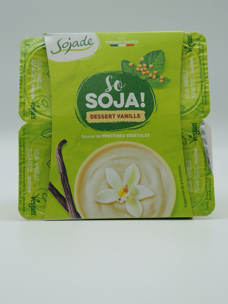 So soja Dessert vanille, 4x100g, Sojade