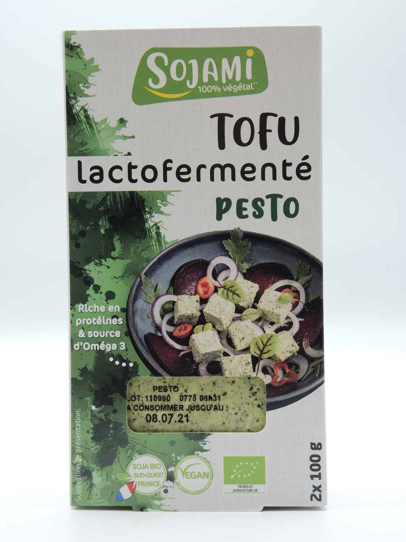 Tofu lactofermenté Pesto, 2x100g, Sojami