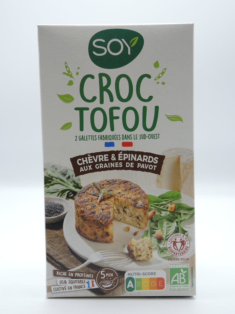Croc Tofou, Chèvre & épinard, 2x100g, Soy