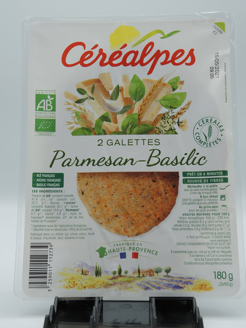 Céréalpes galettes au parmesan & basilic, 180g