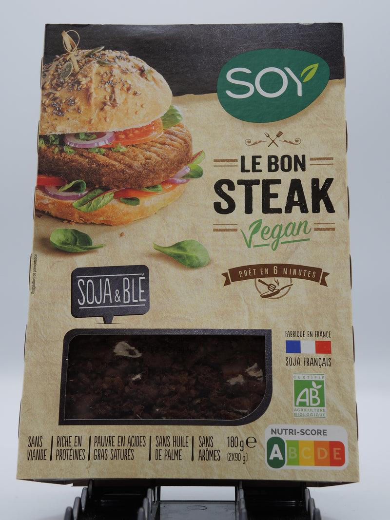 Le Bon Steak vegan, soja & blé, 2x90g, SOY