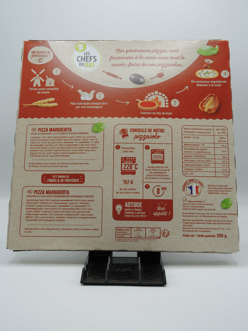 Pizza Margherita, 350g, les Chefs du bio