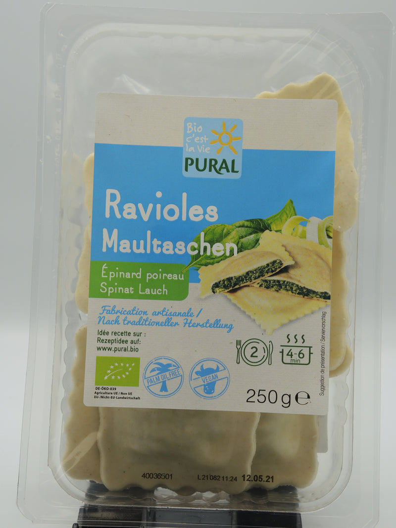 Ravioles épinard-poireau, 250g, Pural
