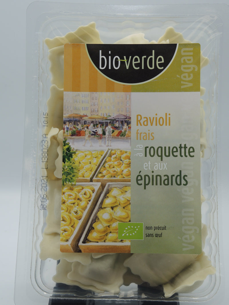 Ravioli frais à la roquette & aux épinards, 250g, Bioverde