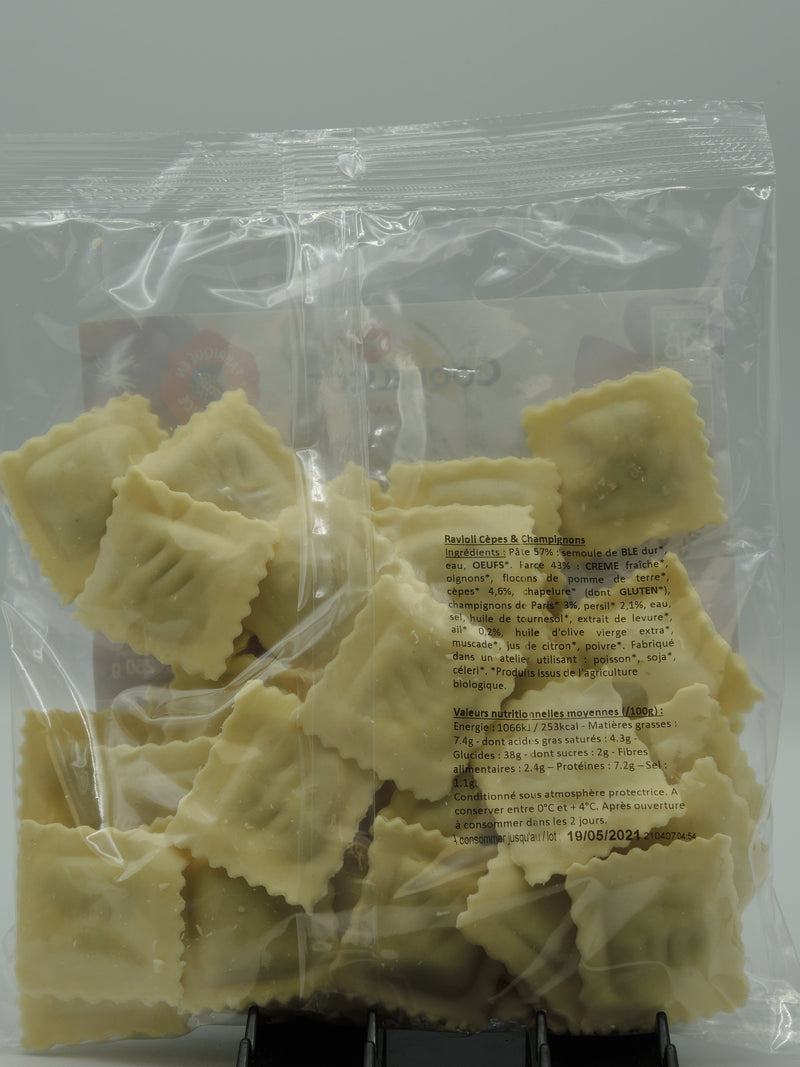 Ravioli cèpes & champignons, 250g, Coquelicot-Provence