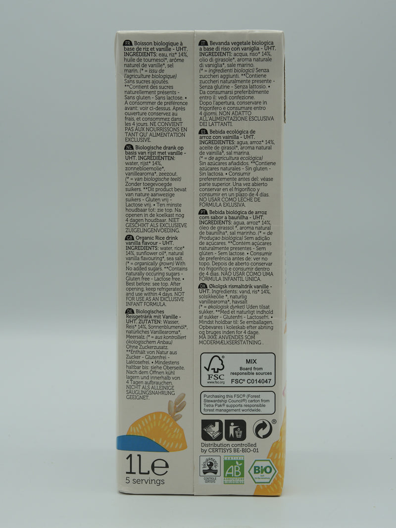 RICE DRINK VANILLA, 1l, Lima