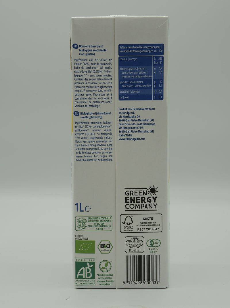 Boisson de riz vanille, 1l, The bridge