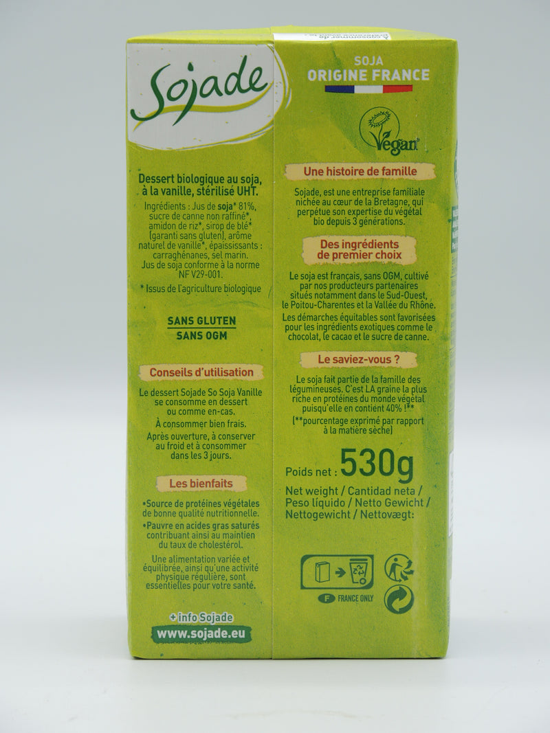 So soja, dessert vanille, 530g, Sojade