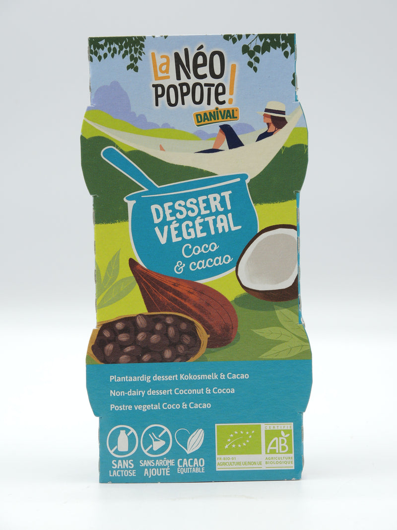Dessert végétal coco & cacao, 2x100g, Danival