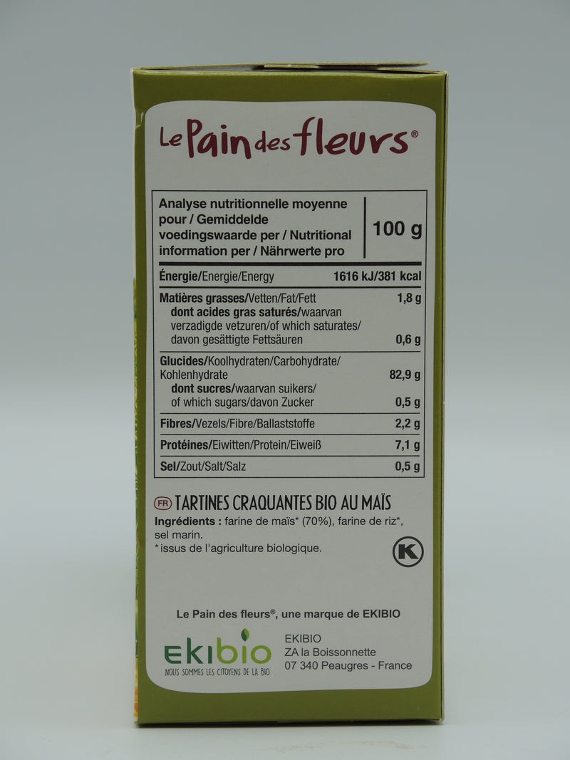 Tartines Craquantes Bio au Maïs, 150g, le Pain des Fleurs