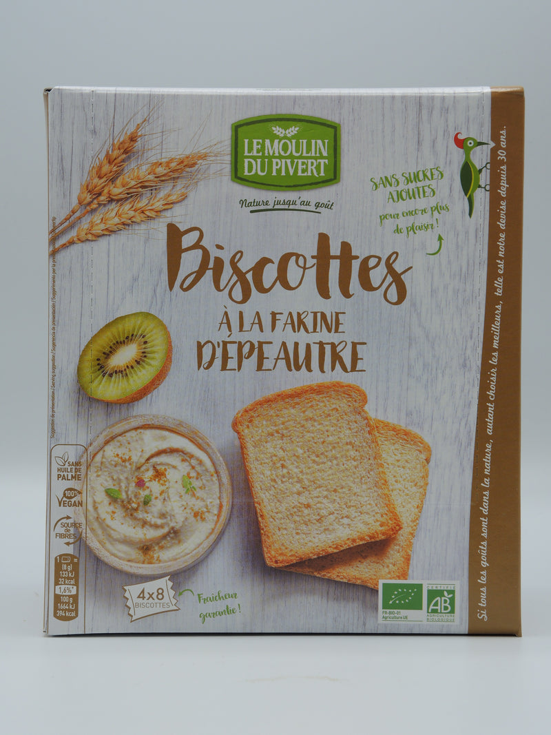 BISCOTTES A la farine d’épeautre, 207g, Moulin du Pivert