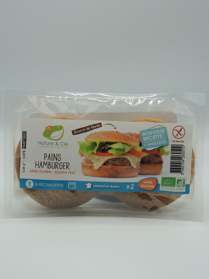 Pains burger, sans gluten, 200g, Nature & Cie