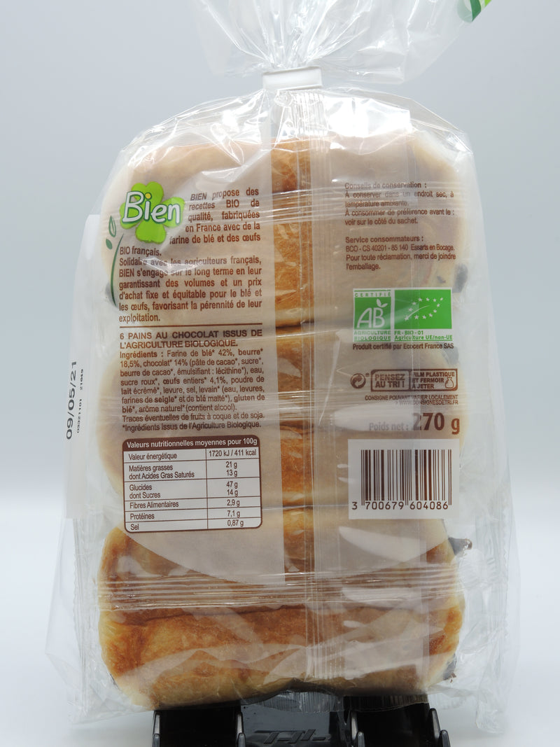6 Pains au chocolat, 270g, Bien