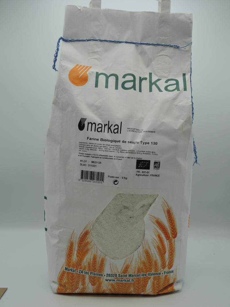 Farine biologique de seigle type 130, Markal, 5kg