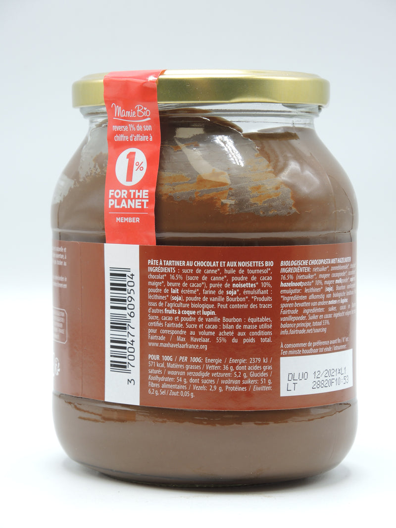 Pâte à tartiner Noisettes et Cacao, 400g, Elibio