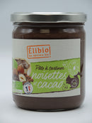 Pâte à tartiner Noisettes et Cacao, 400g, Elibio