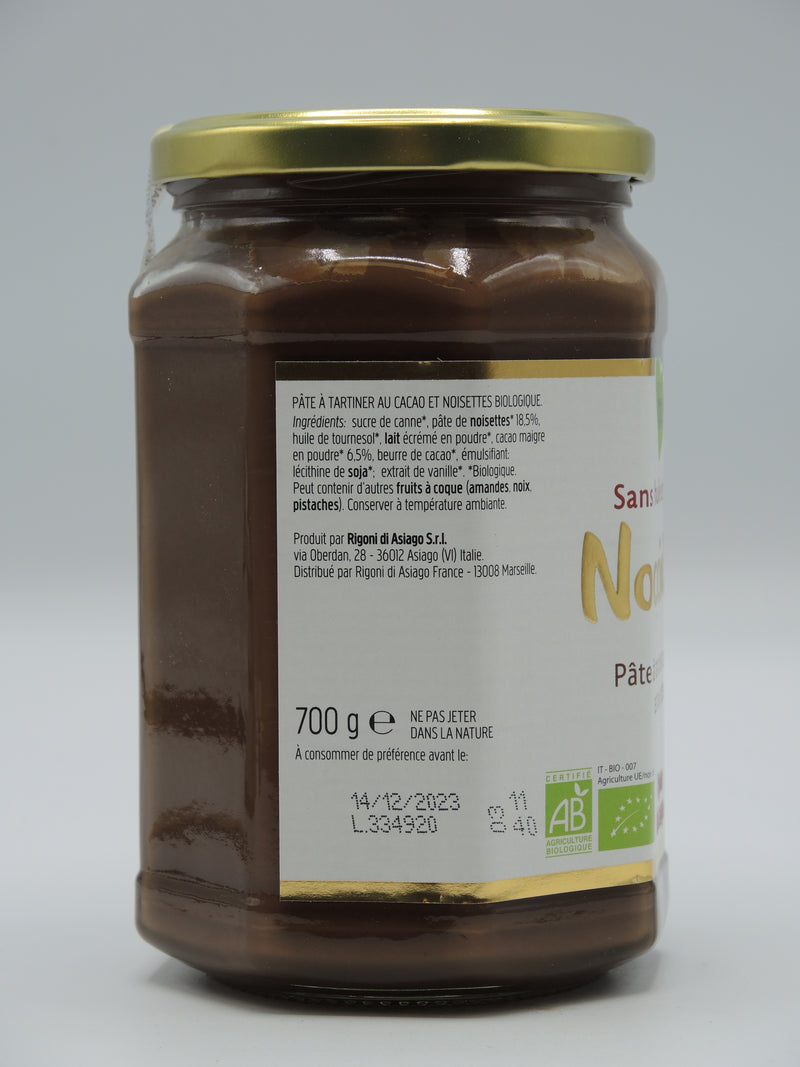 Nocciolata, Pâte à tartiner Bio au cacao et aux noisettes, 650g, Rigoni di Asiago