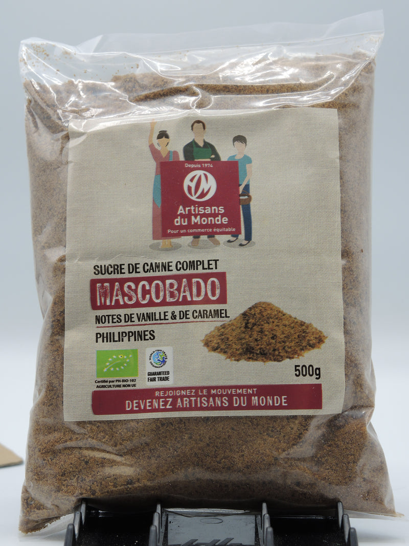 Mascobado, sucre de canne complet, 500g, Artisans du monde