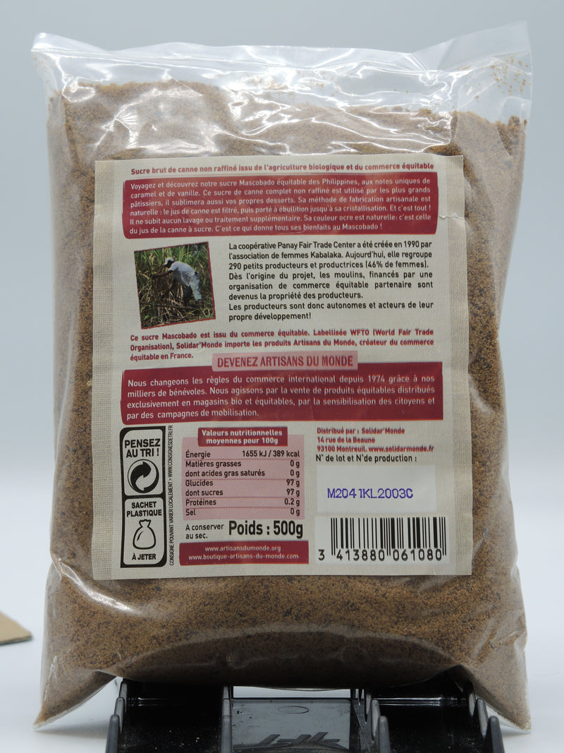 Mascobado, sucre de canne complet, 500g, Artisans du monde