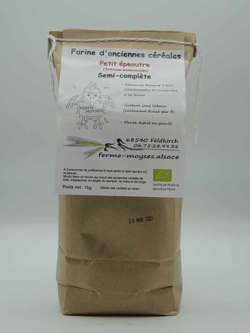 Farine, Petit-épeautre, semi-complète, 1kg, Ferme Moyses
