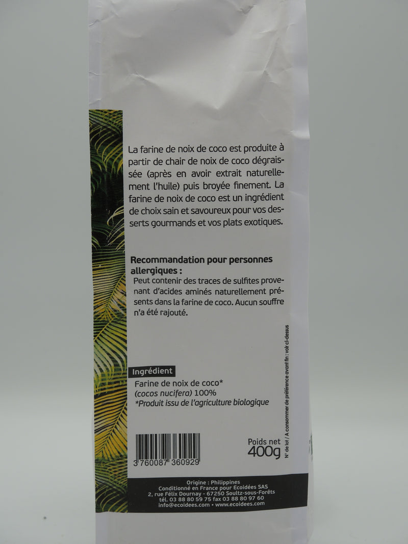 Farine de coco bio, 400g, Ecoidées