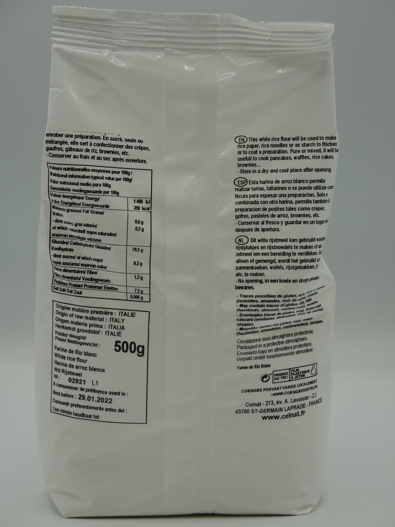 FARINE DE RIZ BLANC, 500g, Celnat