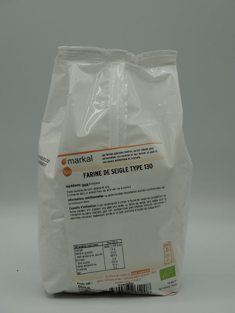 Farine de seigle type 130, 500g, Markal