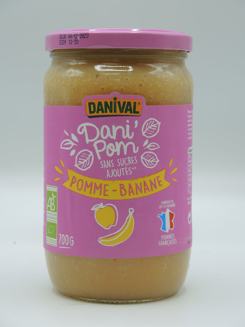 Compote pomme & Banane bio , 700g, DANIVAL