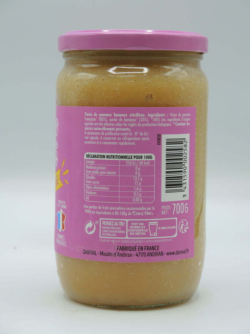Compote pomme & Banane bio , 700g, DANIVAL