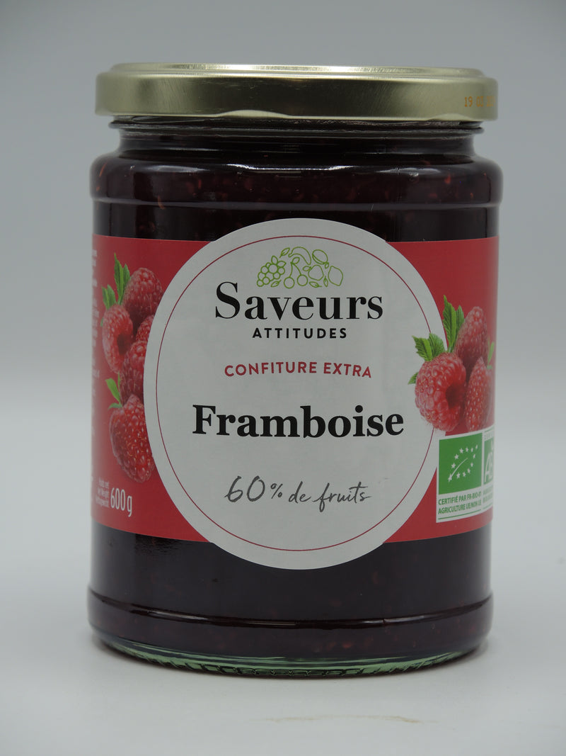 Confiture extra bio Framboise, 660g, Saveurs attitudes