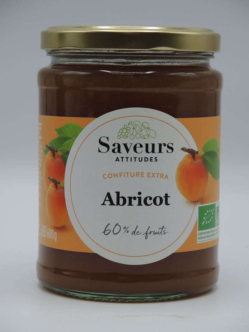 Confiture extra bio, Abricot, 600g, Saveurs attitudes