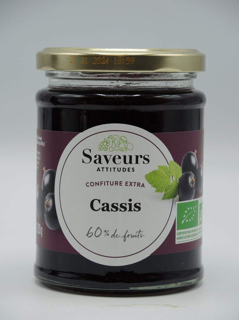 Confiture extra Cassis, 320g, Saveurs attitudes