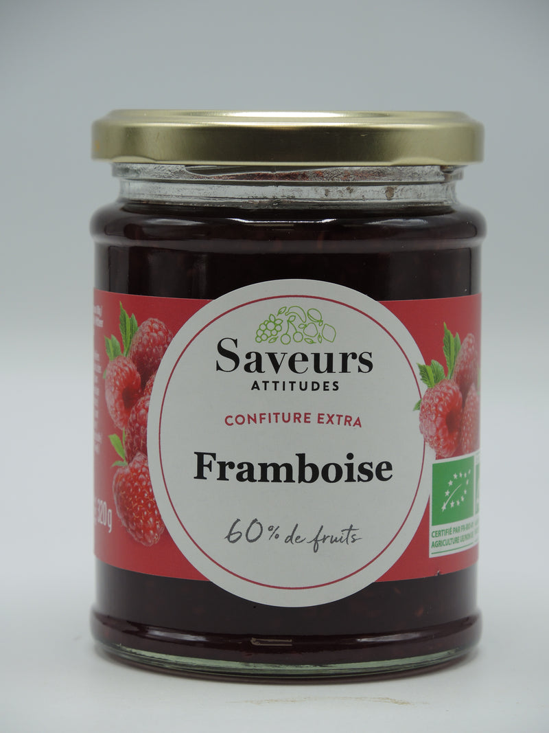 Confiture extra Framboise, 320g, Saveurs attitudes