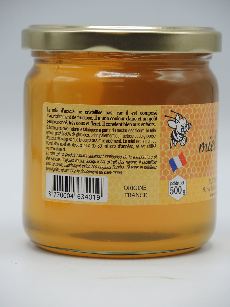 Miel d'Acacia Bio IGP d'Alsace, 500g, Le Rucher des Mûriers, Origine Alsace