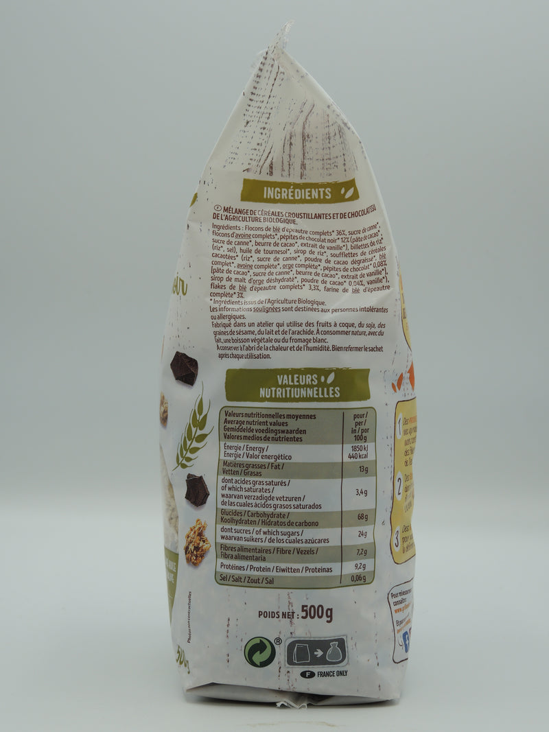 KROUNCHY ÉPEAUTRE CHOCOLAT NOIR 500G, Grillon d'or
