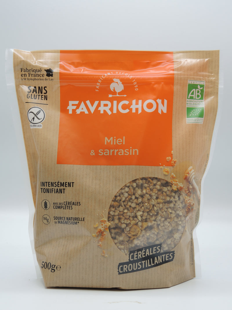 MUESLI BIO CROUSTILLANT, MIEL & SARRASIN, 500g, Favrichon