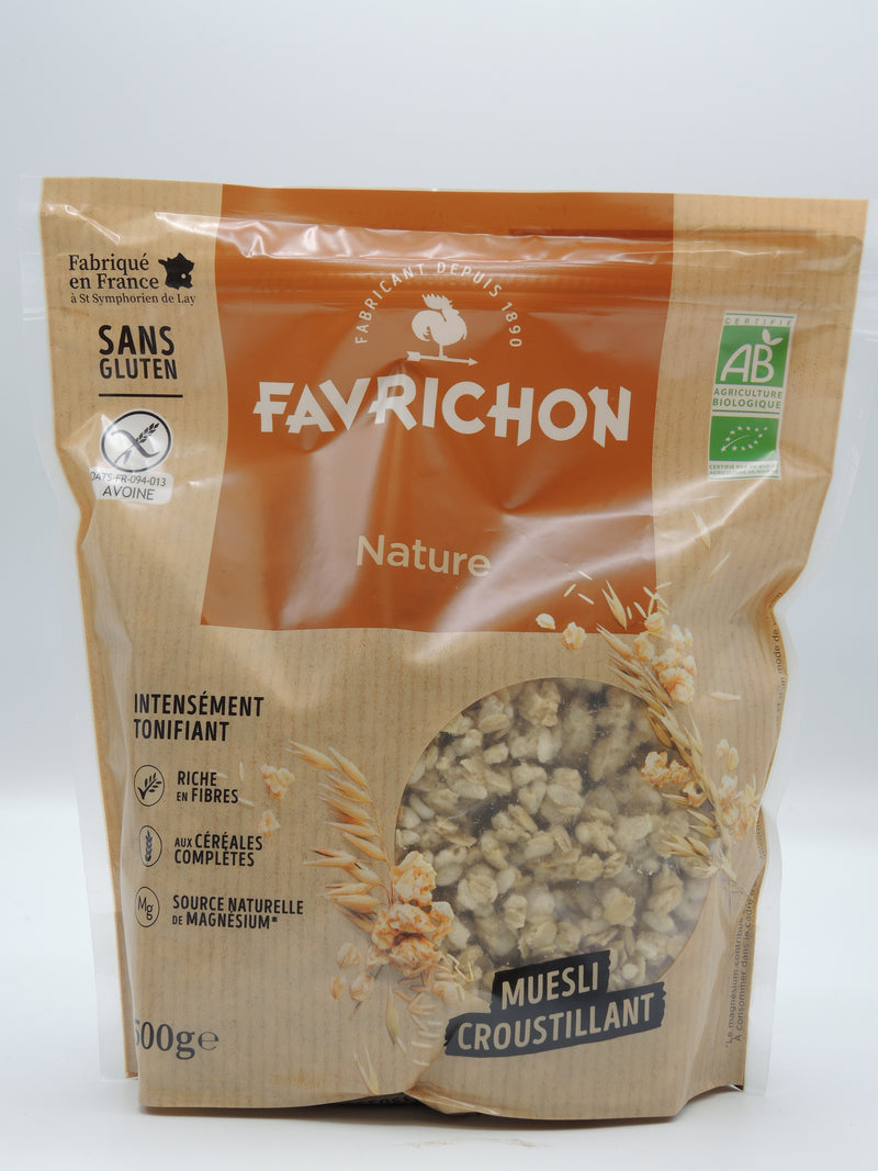 MUESLI BIO CROUSTILLANT : NATURE, 500g, Favrichon