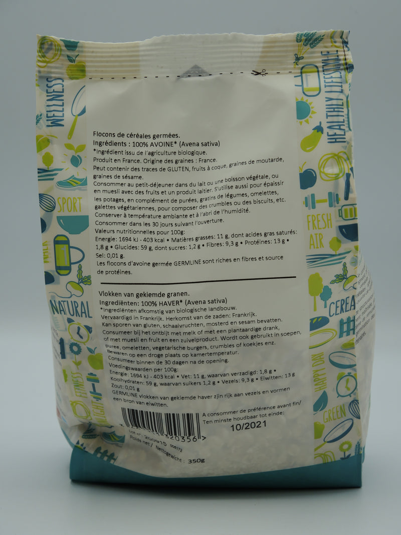 Flocons de céréales germées, Avoine, 350g, Germline